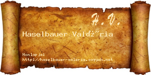 Haselbauer Valéria névjegykártya
